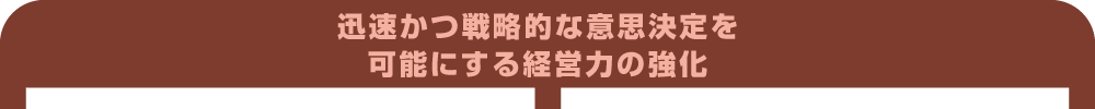 迅速かつ戦略的な意思決定を可能にする経営力の強化